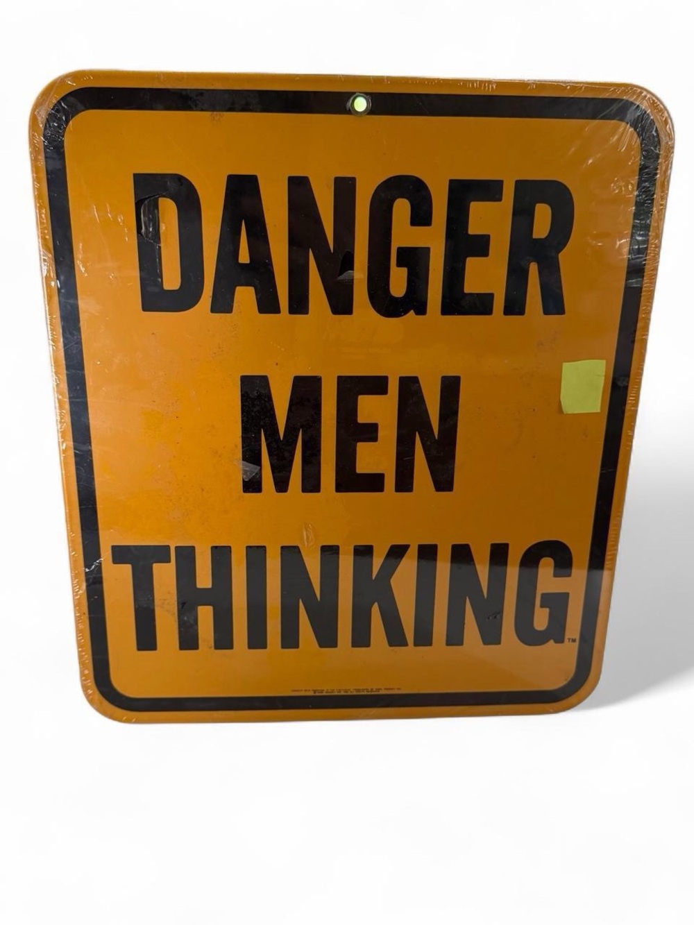 Vintage Novelty 'Danger Men Thinking' Metal Sign